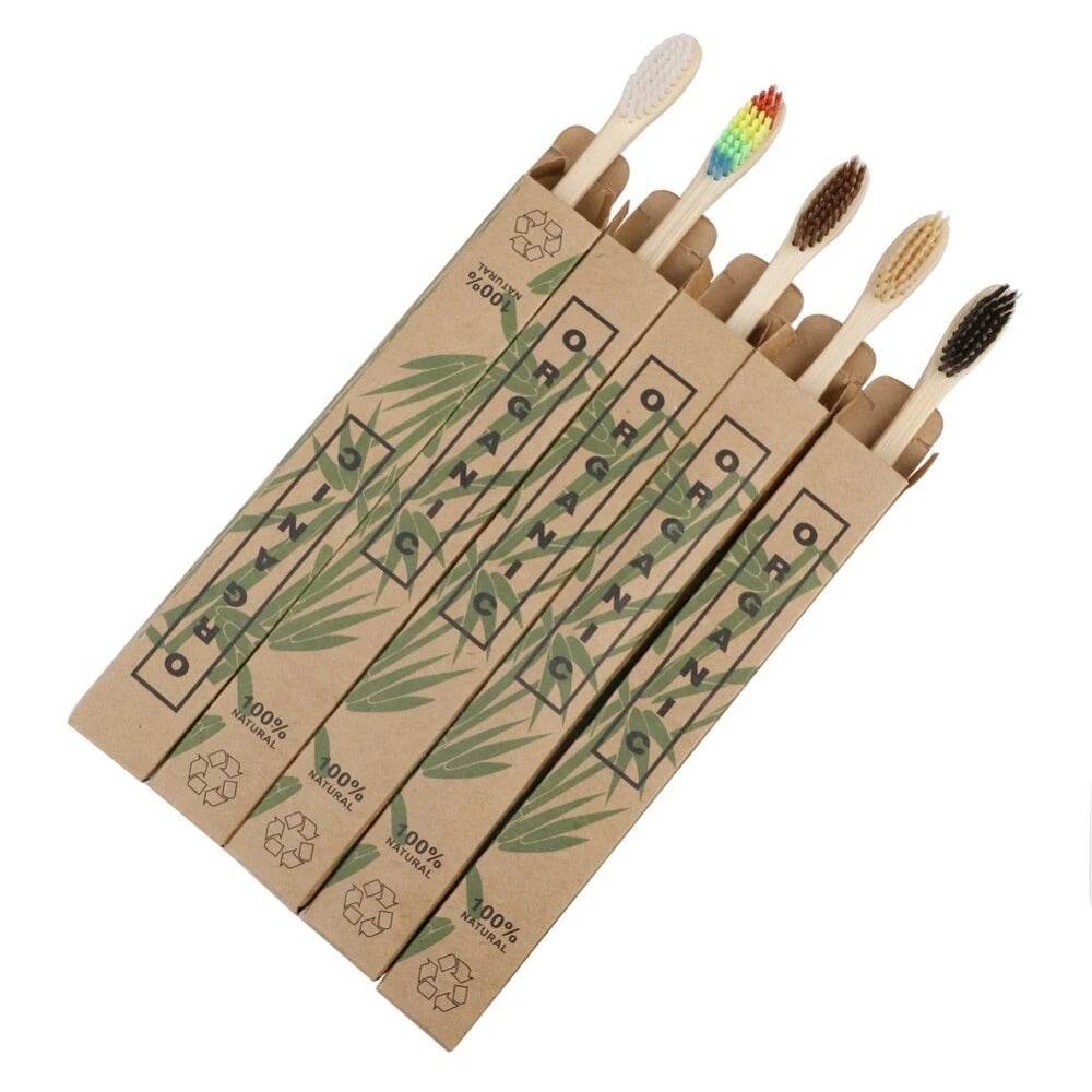 10pcs Bamboo toothbrushes - Velora