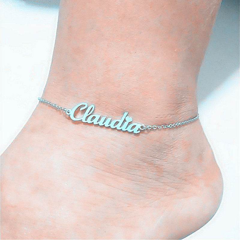 Summer Personalized Custom Name Anklets For Women Stainless Steel Cable Chain Gold Colour Sandy Beach Exquisite Jewelry Present - Velora