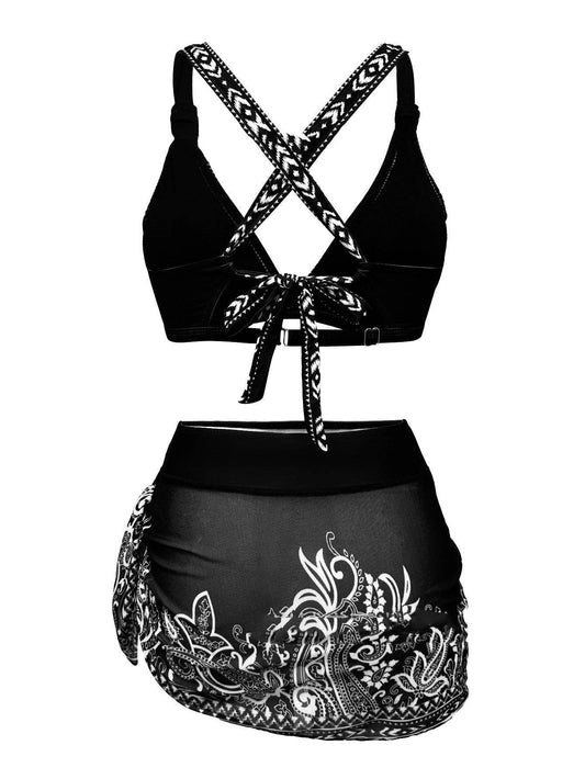 Bikini Split Three-piece Set Gather Thin Advanced Sense - Velora