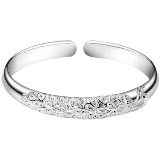 Peacock Screen Ended Bracelet Relief Adjustable - Velora