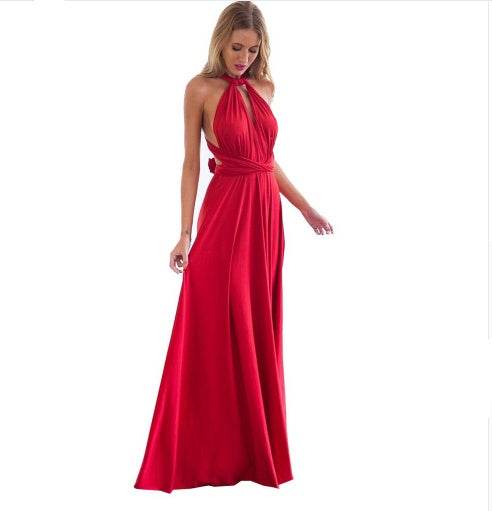 Women's Sexy Long Party Dress Club Floor-Length Summer Backless Bandage Maxi Dress Multiway Bridesmaids Boho Women Dress Vestidos - Velora