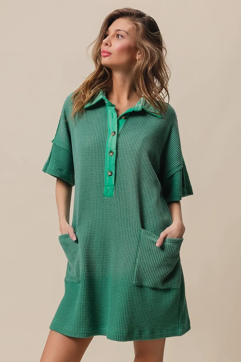 BiBi Dip Dye Mineral Washed Knit Dress - Velora