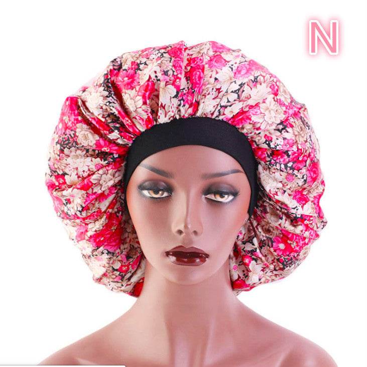 Beauty print Satin Silk Hair Bonnet for sleeping - Velora
