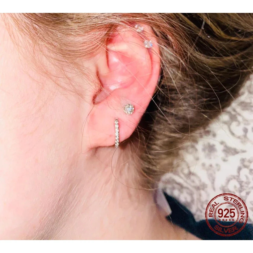 14K Gold Plated 925 Sterling Silver Cubic Zirconia Cuff Earrings - Trendy and Chic - Velora