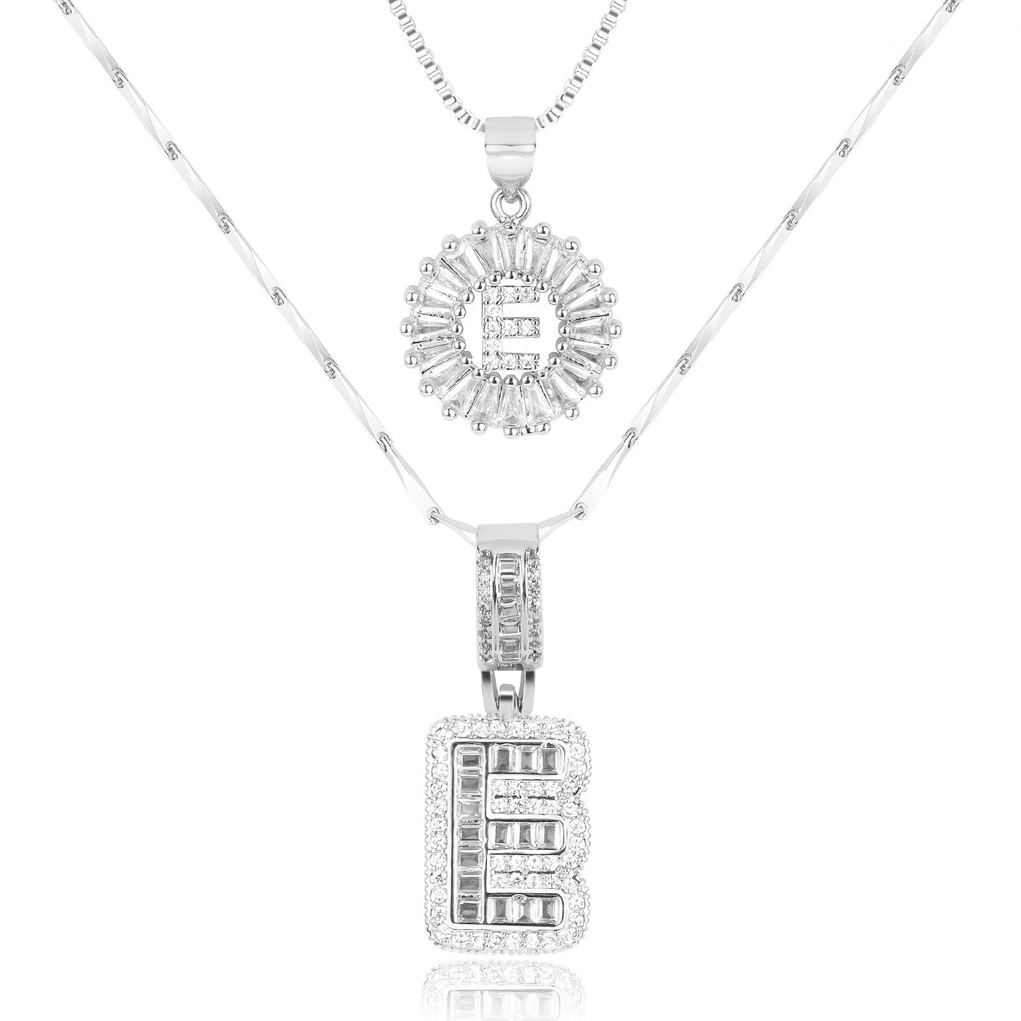 14k Gold-Plated Layered Necklace Set with Diamond Initial Pendants – Elegant Jewelry for Personal Style - Velora