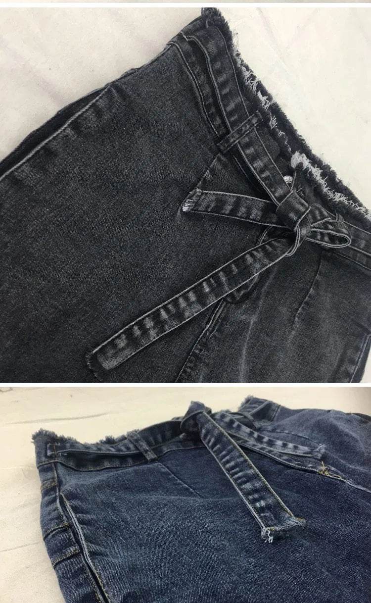 High Waist Fringed jeans Bootcut Pant Women - Velora