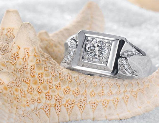 Luxury men's copper ring - Velora