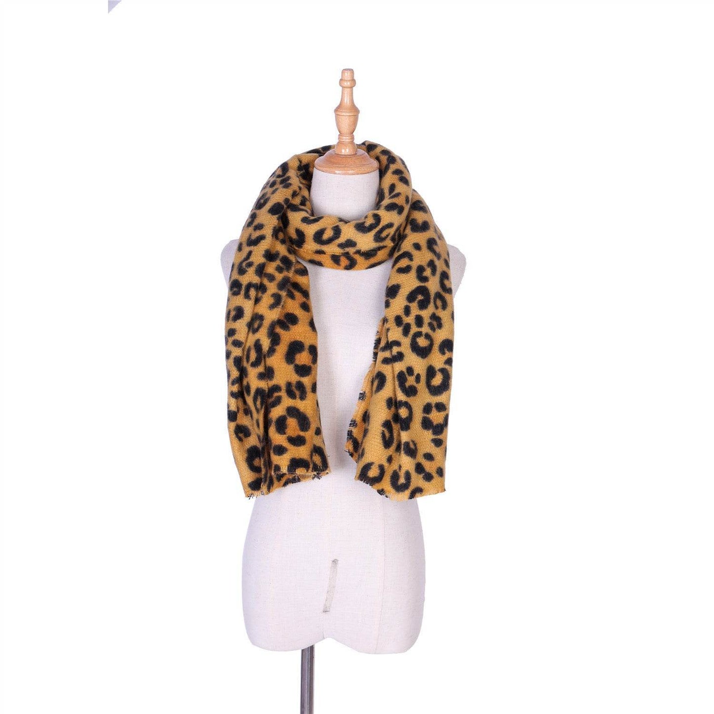 Leopard-print cashmere women's scarf shawl - Velora