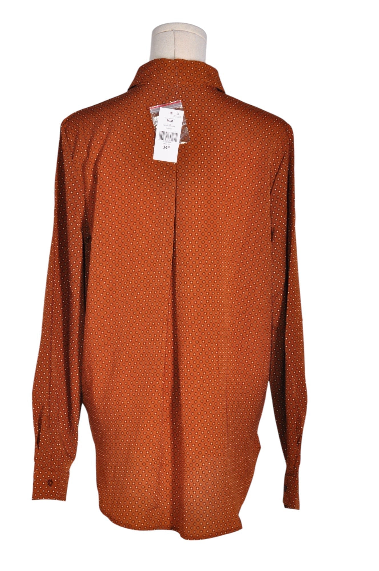 SUZY SHIER Women Button Down Tops Regular fit in Orange - M - Velora