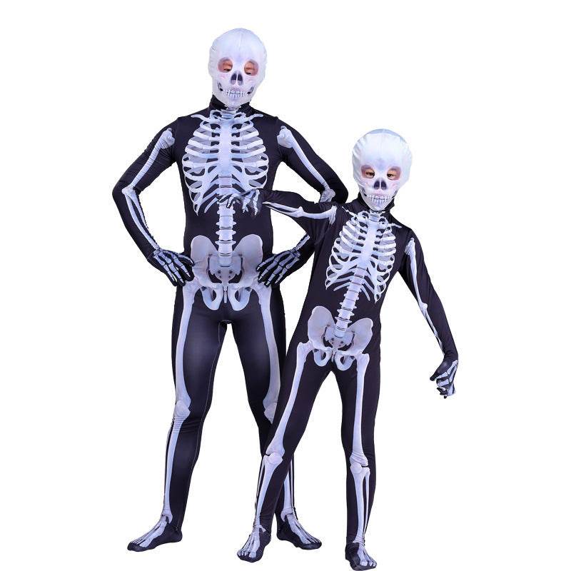 Halloween Skeleton Costume Scary Skeleton Skull Costume Jumpsuit Carnival Party Clothing - Velora