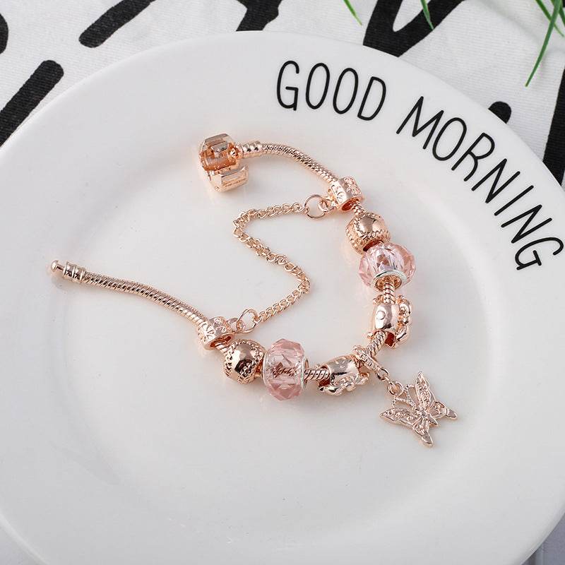 Fashion Love Geometric Rose Gold Bracelet Women's Jewelry - Velora