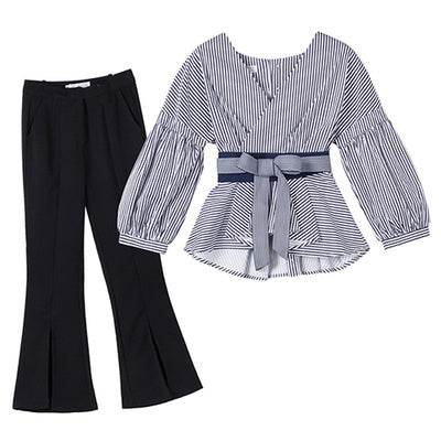 Spring dress new style of women's clothing, Korean fashion, fashionable port, fashionable temperament, two sets of summer broad leg pants suit. - Velora