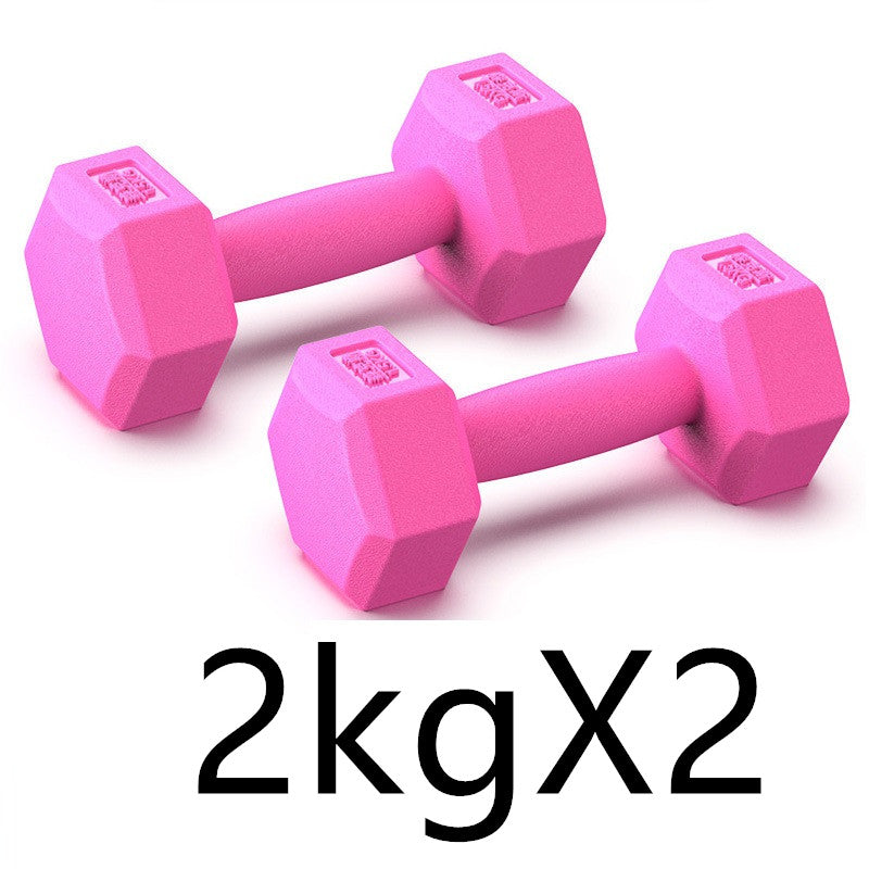 Hexagonal Rubber Dumbbell Set for Men & Women