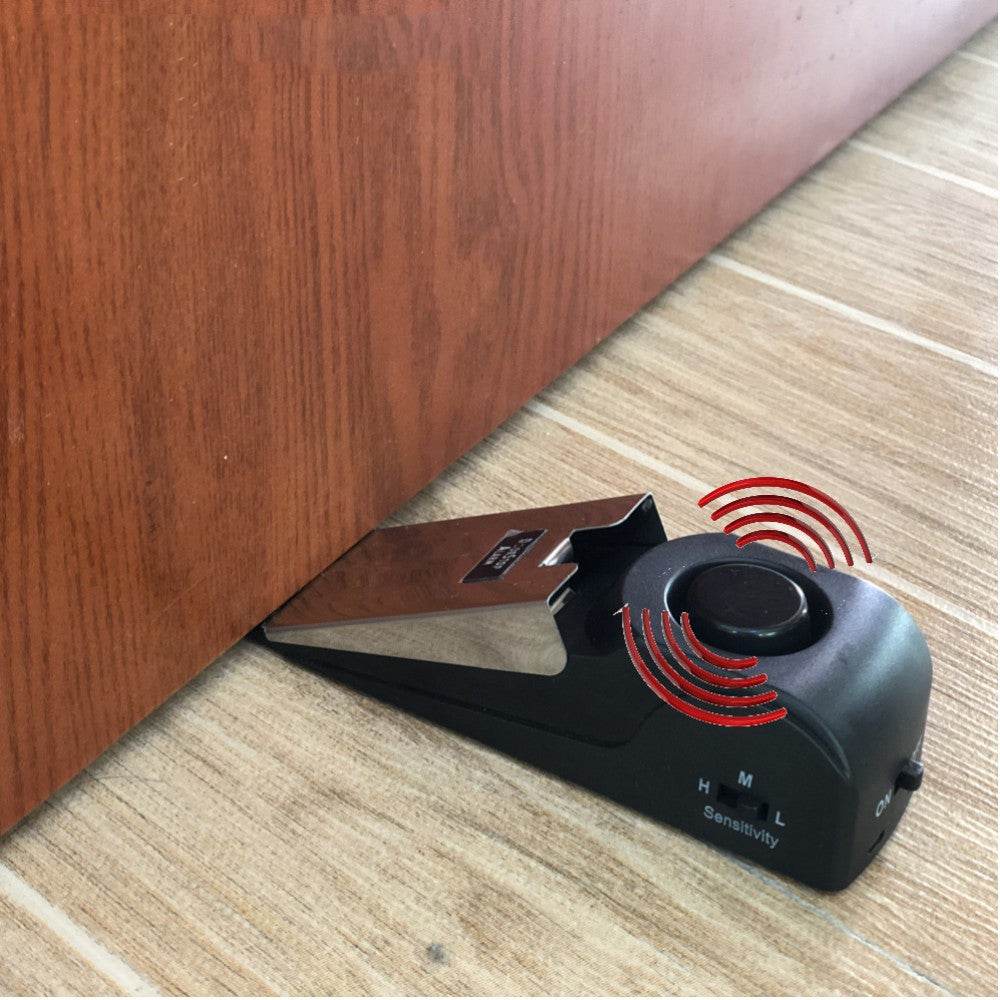 120db door stop alarm Security System Home Wedge Shaped Stopper Alert Security System Door Stop Alarm Block Blocking System - Velora