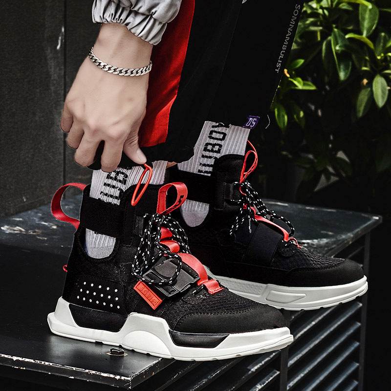 New High-Top Breathable Neutral Large SDize Sneakers - Velora