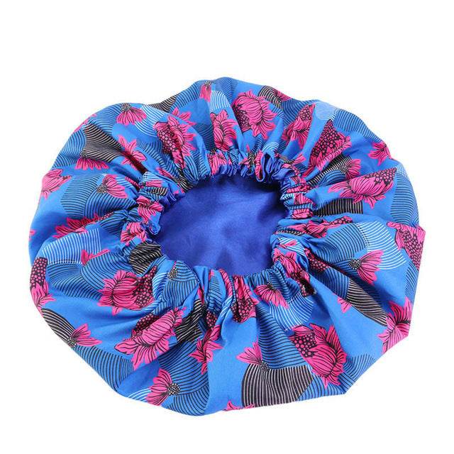 Pattern Satin Linned Bounce Hair Bonnet - Velora