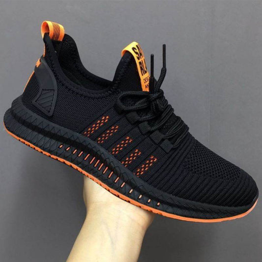 All Black Work Shoes Men's Mesh Men's Shoes Breathable Lightweight Mesh Shoes Summer Mesh Sports Casual Shoes - Velora