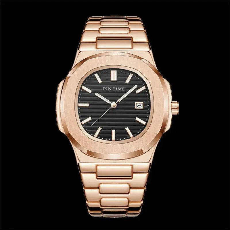 Quartz Watch Calendar Waterproof Luminous Steel Band Watch - Velora