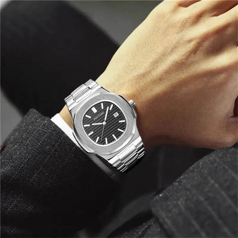 Quartz Watch Calendar Waterproof Luminous Steel Band Watch - Velora