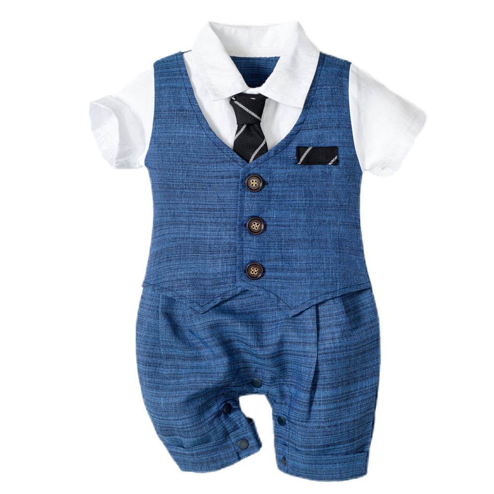 Summer New Baby Boy Jumpsuit Boys Gentleman Baby Children's Clothing - Velora