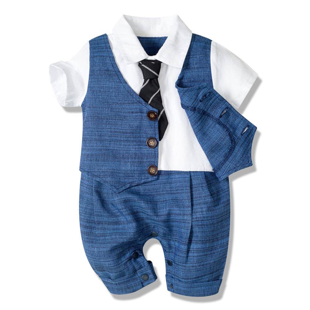 Summer New Baby Boy Jumpsuit Boys Gentleman Baby Children's Clothing - Velora