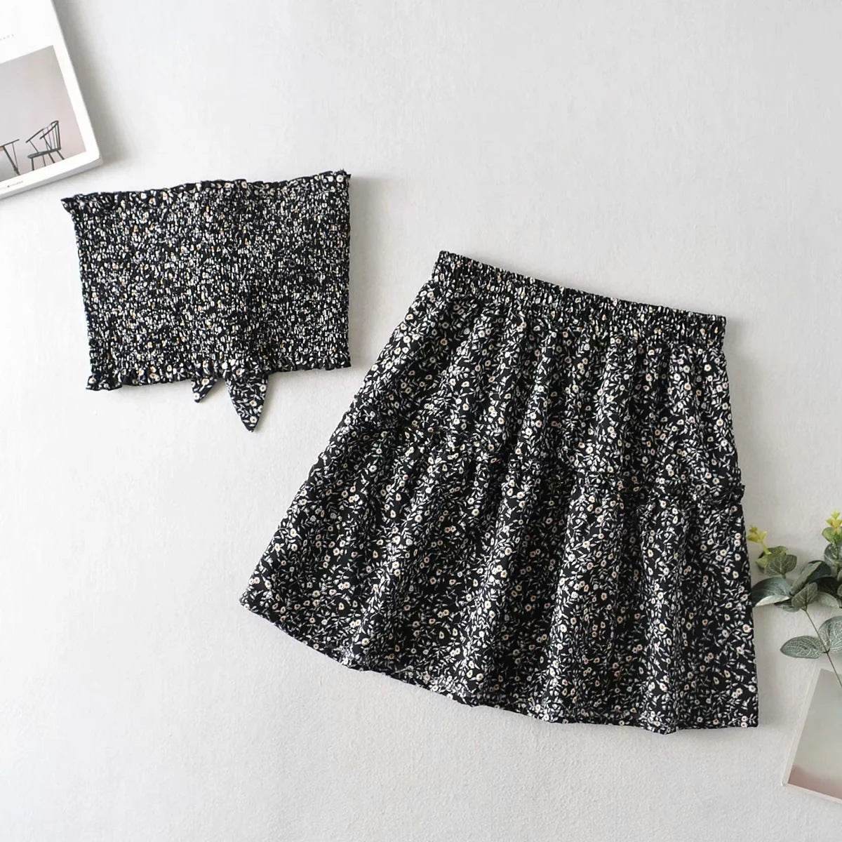 High Waist Skirt Dress Suit - Velora