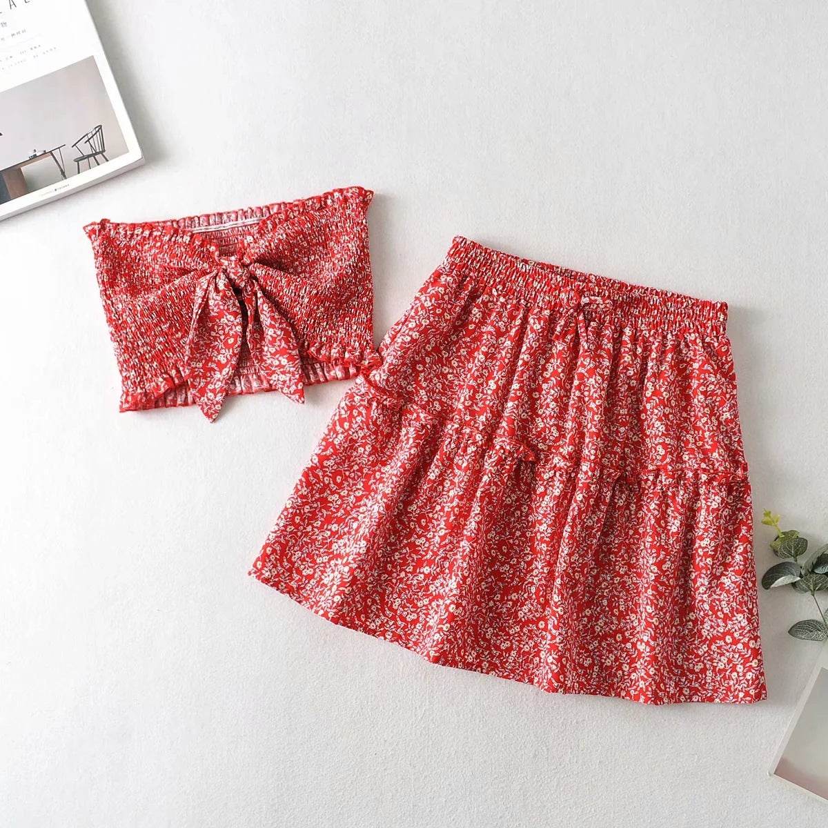 High Waist Skirt Dress Suit - Velora