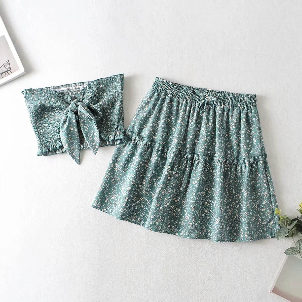 High Waist Skirt Dress Suit - Velora
