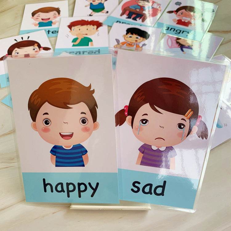 14 pcs Kids Learning Emotions Cognitive Flash Cards - Velora