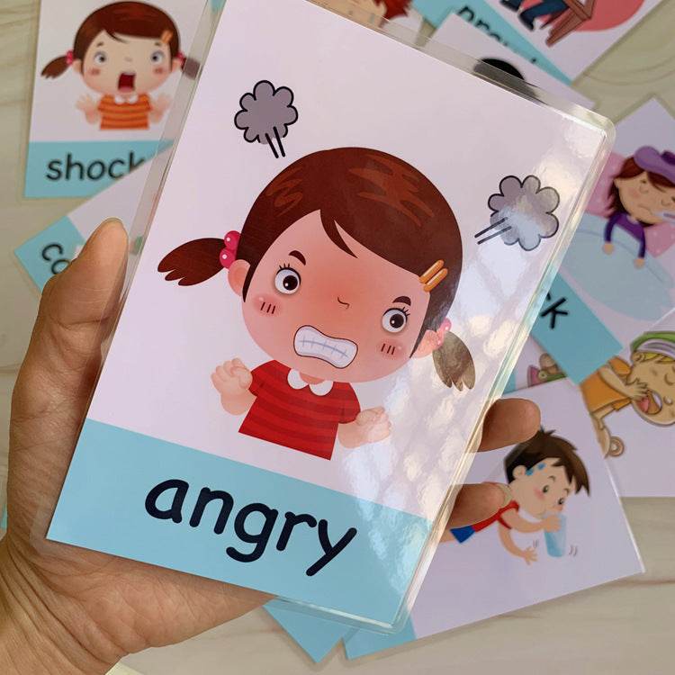 14 pcs Kids Learning Emotions Cognitive Flash Cards - Velora