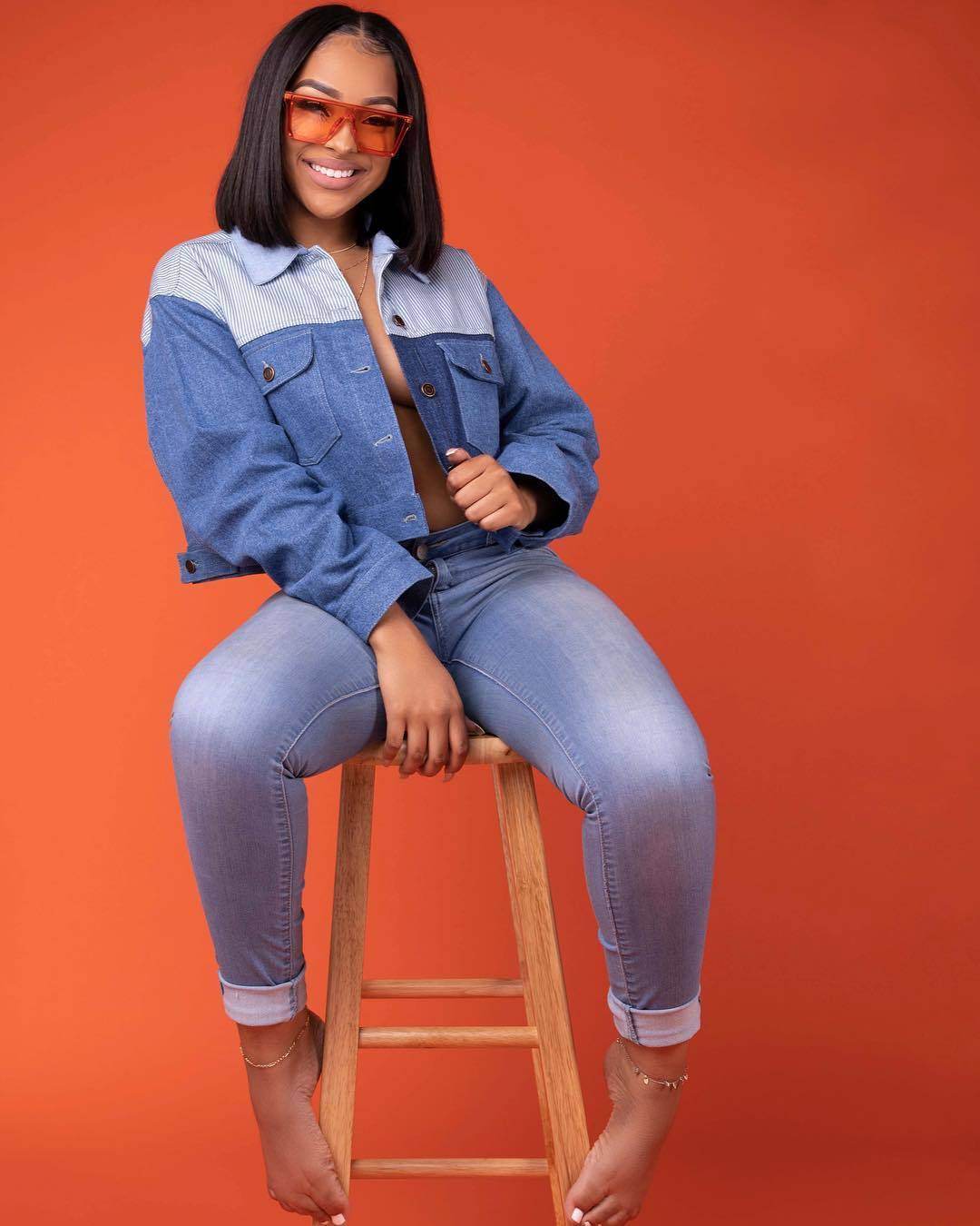 Casual Women Single Breasted Lapel Oversized Crop Denim Jacket - Velora