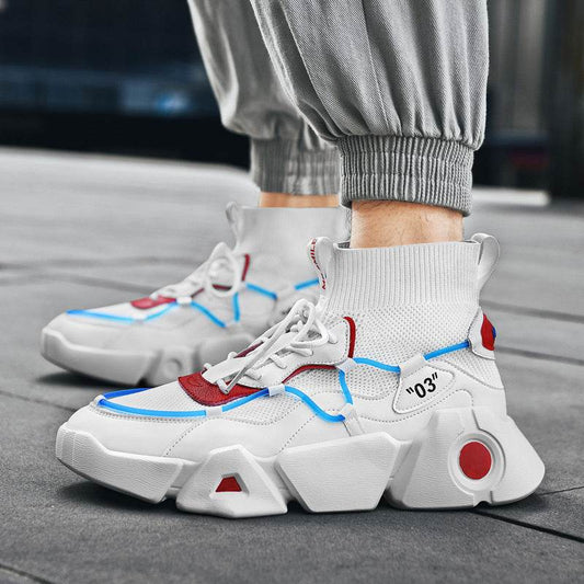 Summer New Men'S Sports Shoes Korean Socks Shoes Men'S Running Shoes Fashion Men'S Shoes Light Daddy Shoes Fashion - Velora