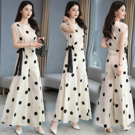 SAIYARA - Womens Summer Suit Wide Leg Pants Skirt Two Piece Sets - Velora