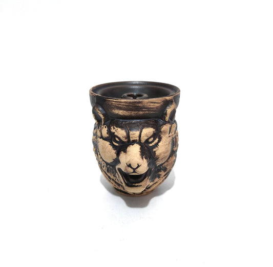 Arabic Hookah Accessories Large Animal Skull Pattern Ceramic Smoke Pot - Velora