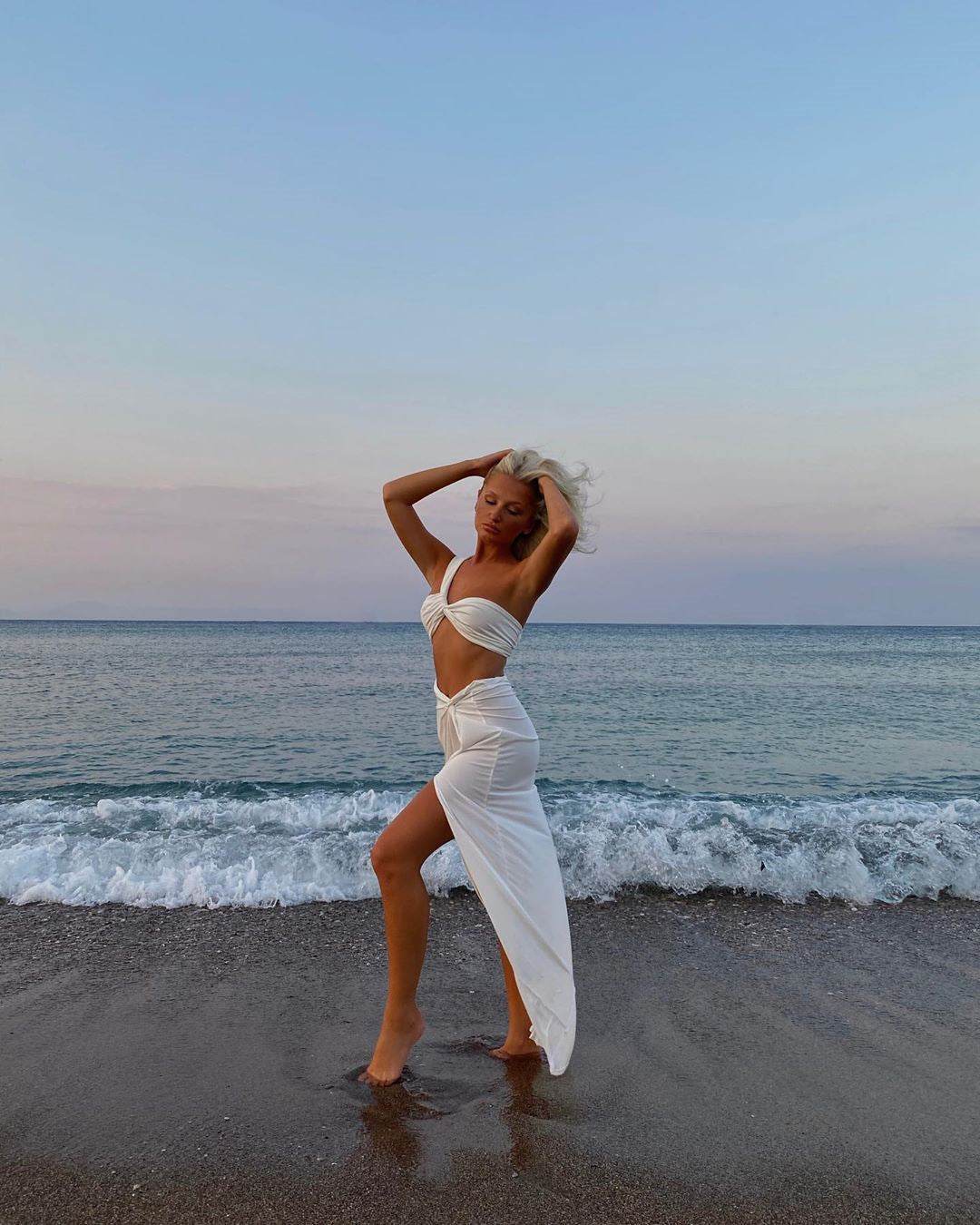 NewAsia Sexy Crop Top Side Split Long Skirts Two Piece Set Women Twist One Shoulder 2 Piece Sets Summer White Party Clothes - Velora