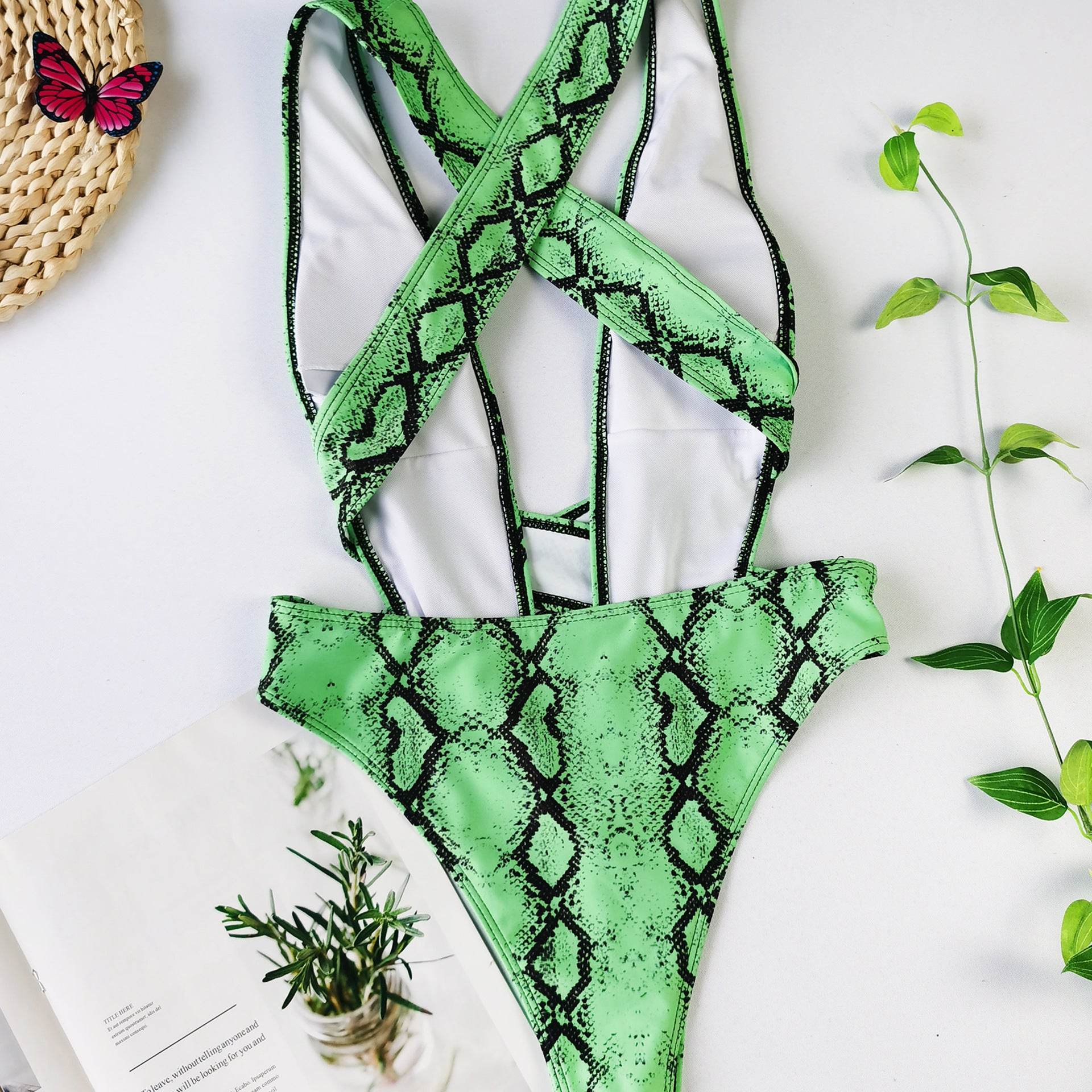 One Piece Bandage Swimsuit Sexy Bikini - Velora