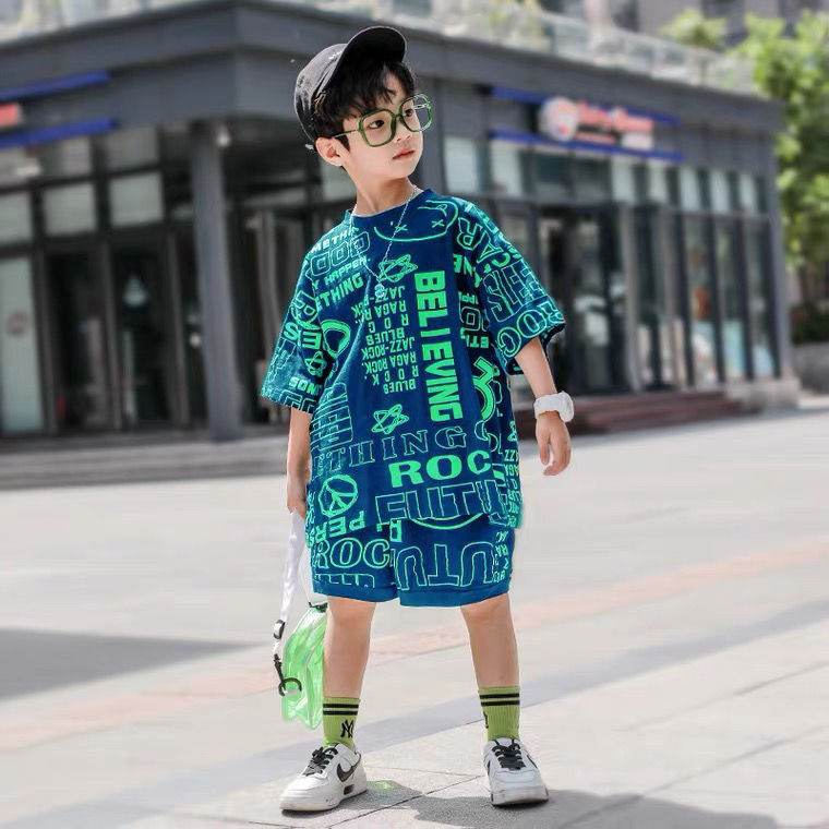 Short-sleeved Middle-aged Boys' Western Style Children's Clothing - Velora