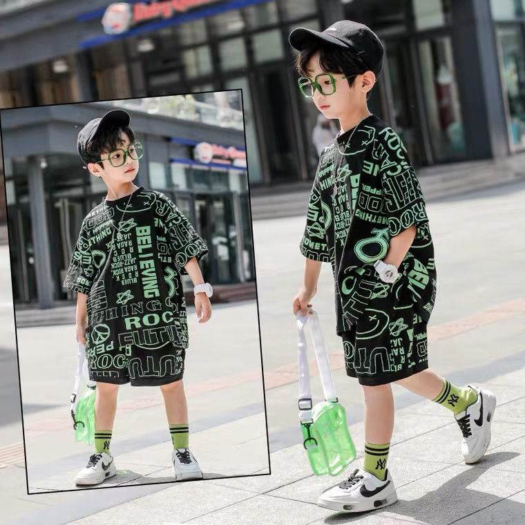 Short-sleeved Middle-aged Boys' Western Style Children's Clothing - Velora