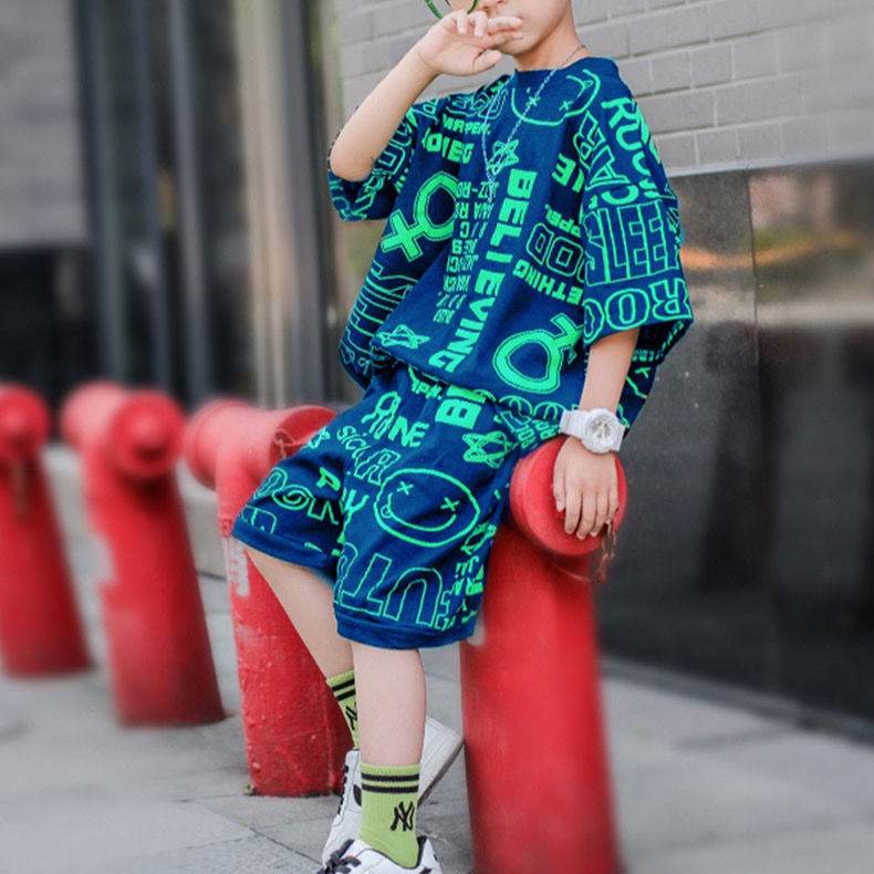 Short-sleeved Middle-aged Boys' Western Style Children's Clothing - Velora