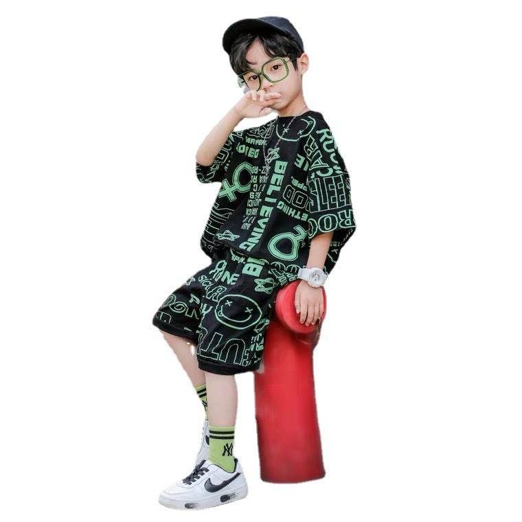 Short-sleeved Middle-aged Boys' Western Style Children's Clothing - Velora
