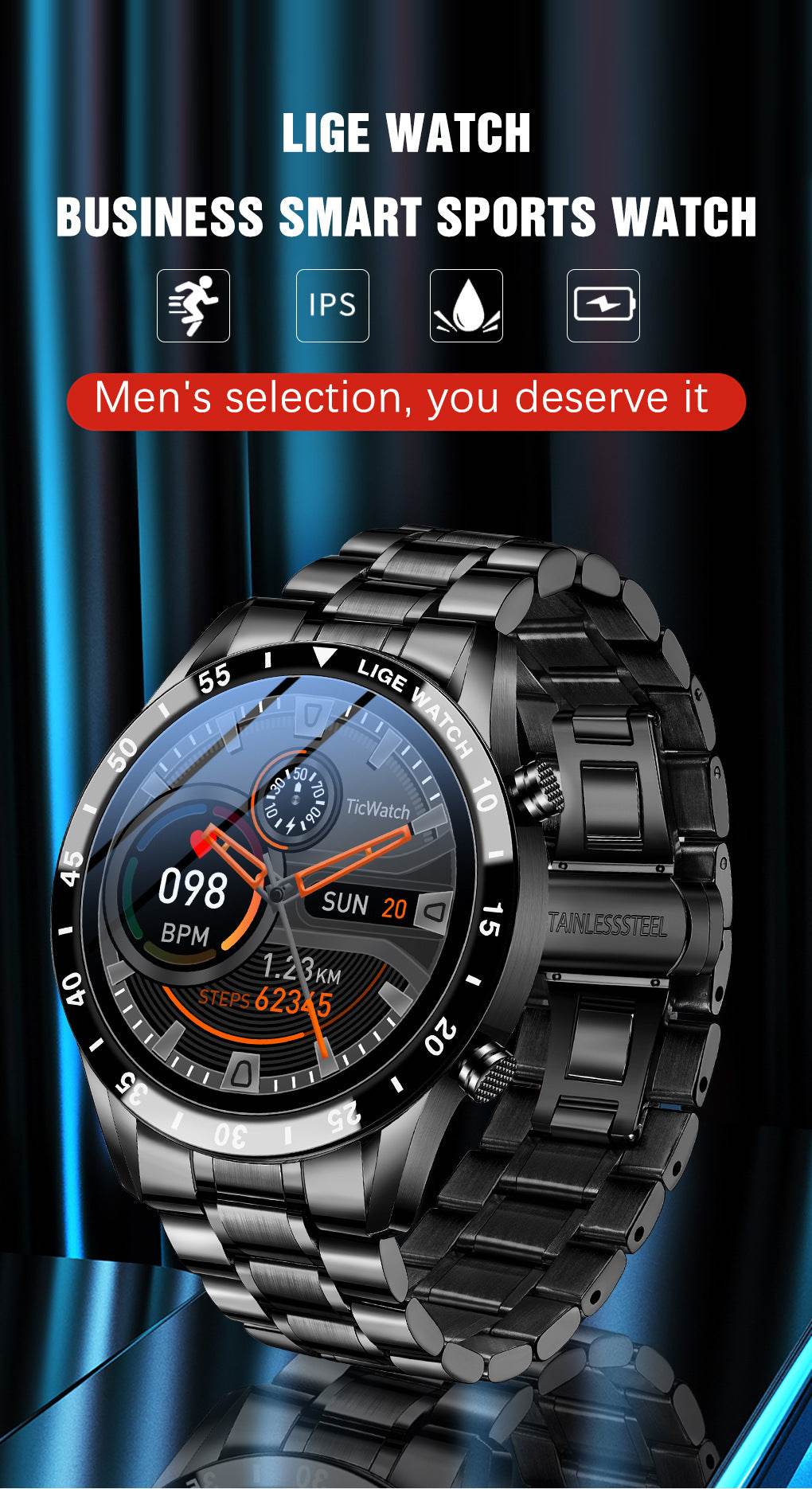 Lige's New Smart Watch Upgrade Smart Wearable Watch - Velora