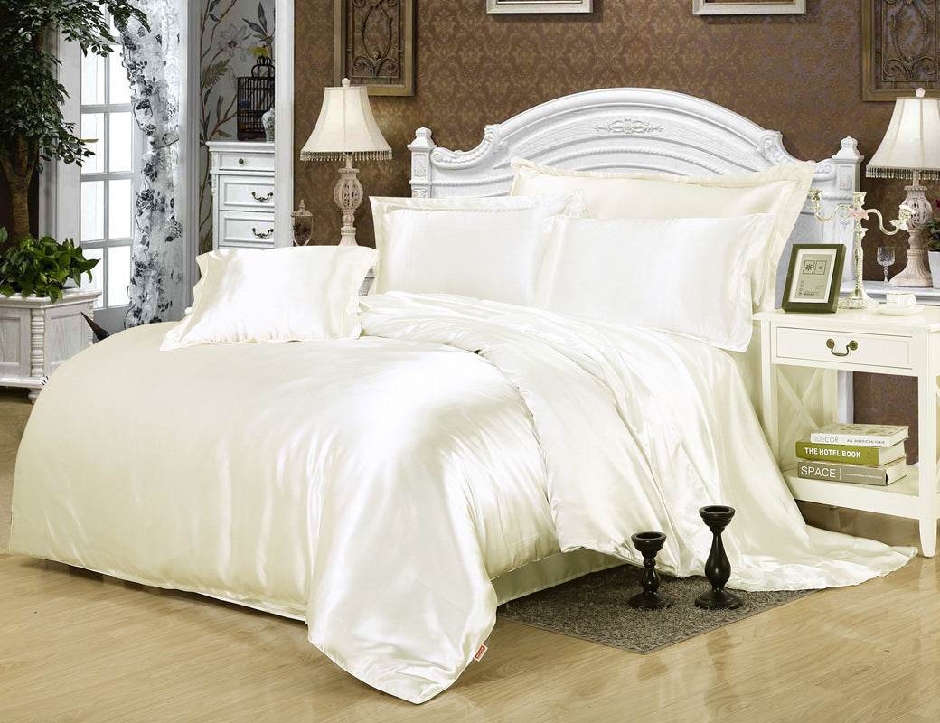 White Black Bedding Sets King Double Size PLA Cool Fiber Summer Used Single Bed Sheet Luxury Bedding Kit Duvet Cover Set - Velora
