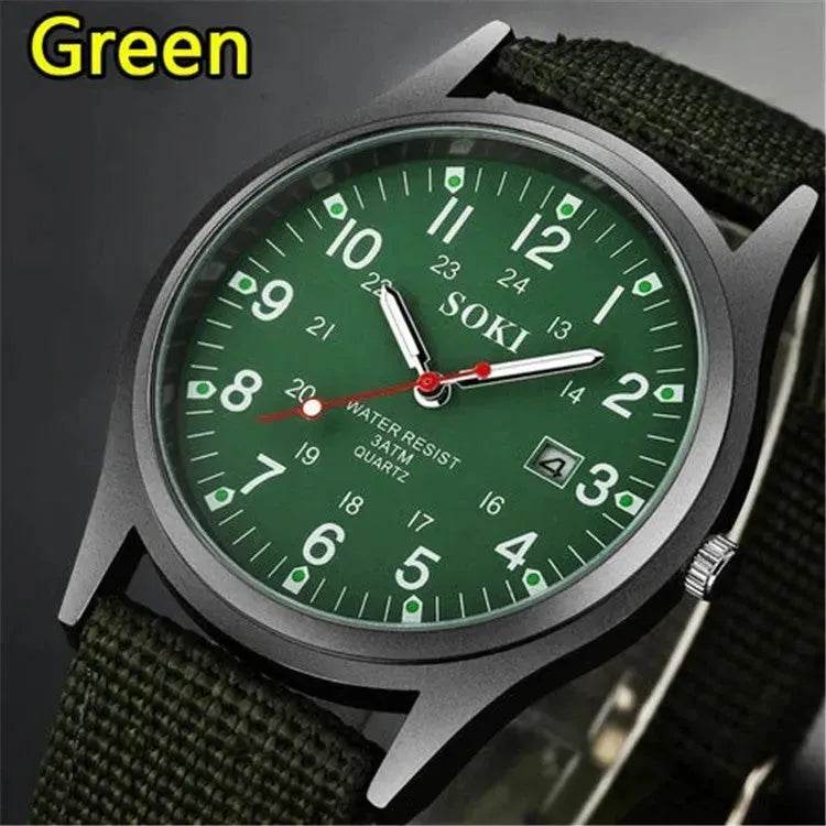 Men's Luminous Quartz Watch Sports Date Display Clock Casual Fashion Gift Watch Student Sports Watch - Velora