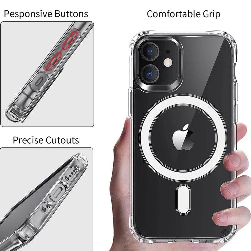12 Magnetic Phone Case Anti-drop Transparent Protective Cover - Velora