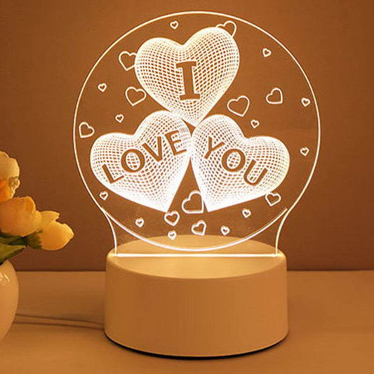 3D Lamp Acrylic USB LED Night Lights Neon Sign Lamp Xmas Home Decorations For Room Decor Valentines Day Gifts - Velora