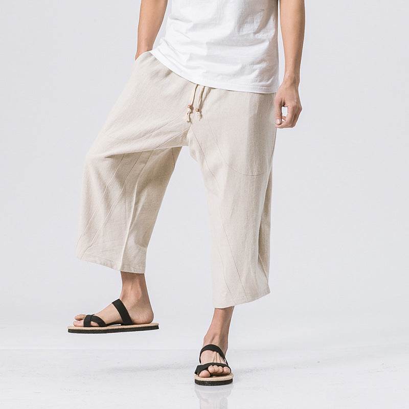 Chinese Style Cotton And Harem Pants - Velora
