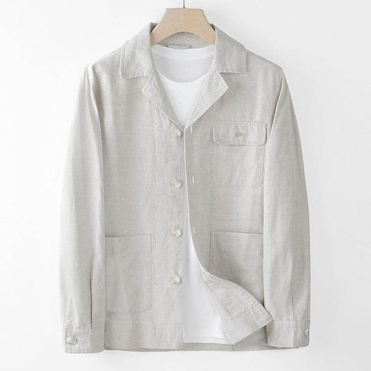 Slim Casual Thin Cotton Linen Suit Coat - Velora