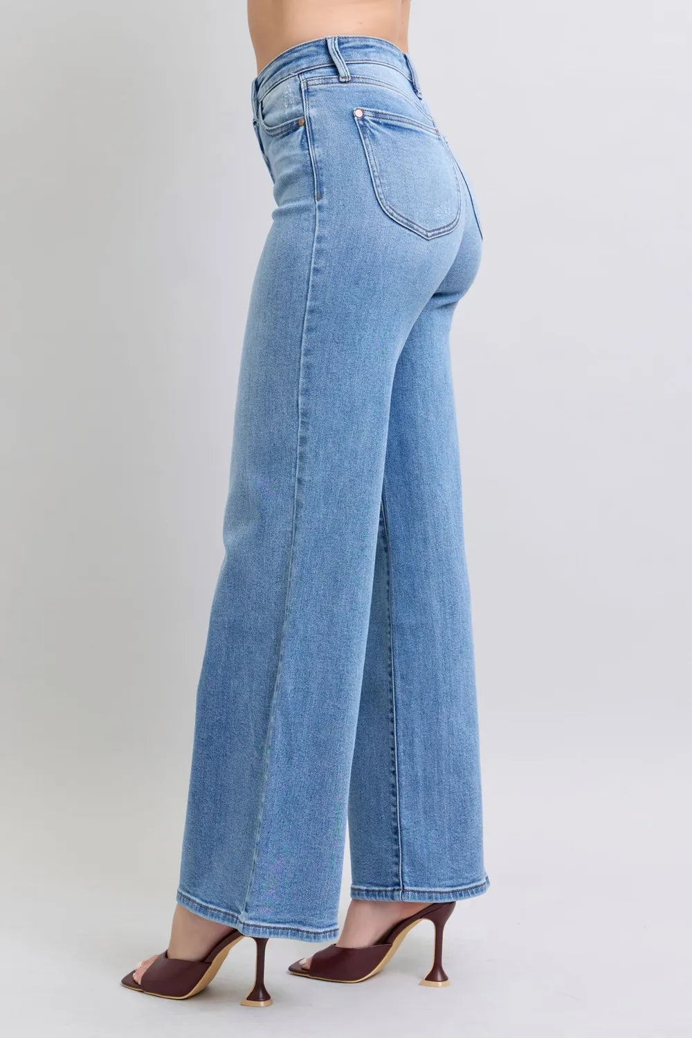 Judy Blue Full Size Wide Leg Jeans with Pockets - Velora