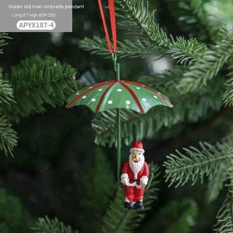 Nordic Iron Christmas Hot Air Balloon Parachute Pendant Creative Decorations Tree Charms Hangings - Velora
