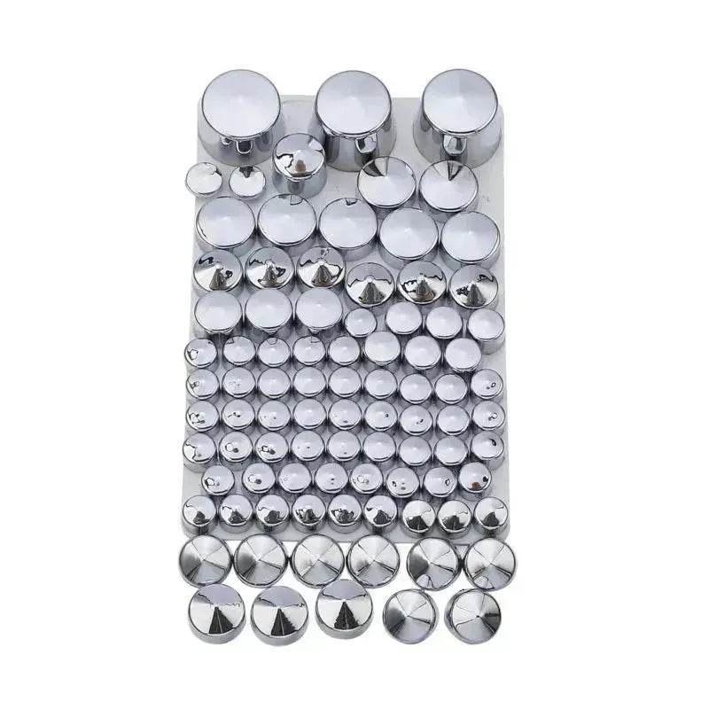 87pcs Motorcycle Chrome ABS Bolt Toppers Kit Softail Twin Cam 1984-2006 - Velora
